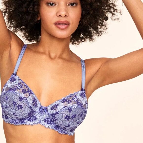 Cinthia Unlined Adore Me Purple Lace Underwire Bra 46DD - Picture 1 of 12